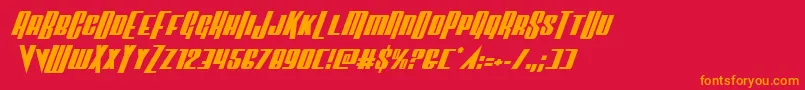 Vindicatorital Font – Orange Fonts on Red Background