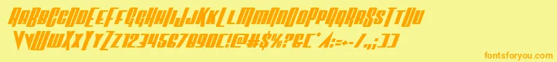 Vindicatorital Font – Orange Fonts on Yellow Background