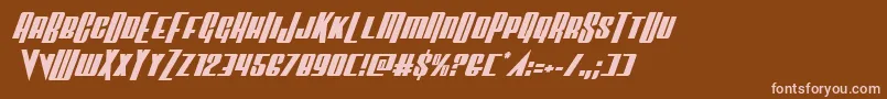 Vindicatorital Font – Pink Fonts on Brown Background