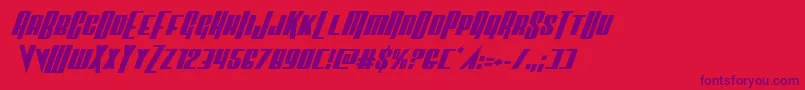 Vindicatorital Font – Purple Fonts on Red Background