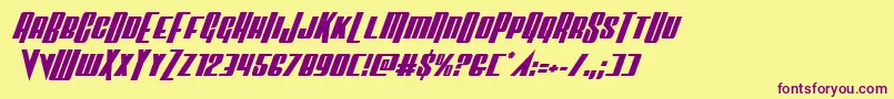 Vindicatorital Font – Purple Fonts on Yellow Background