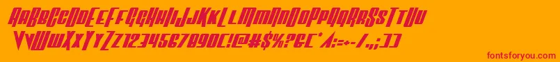 Vindicatorital Font – Red Fonts on Orange Background