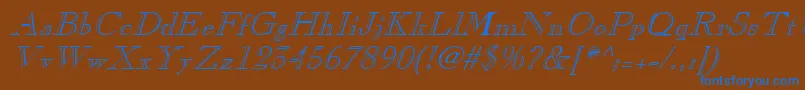 ChopinItalic Font – Blue Fonts on Brown Background