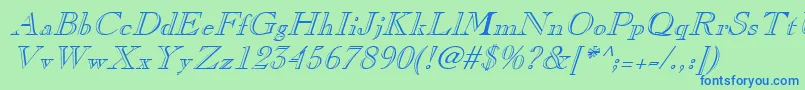 ChopinItalic Font – Blue Fonts on Green Background