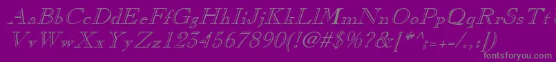 ChopinItalic-Schriftart – Graue Schriften auf violettem Hintergrund