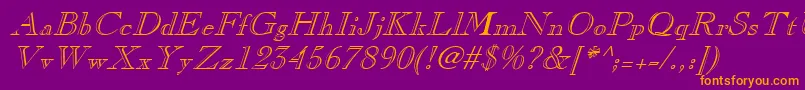 ChopinItalic Font – Orange Fonts on Purple Background