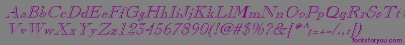 ChopinItalic-fontti – violetit fontit harmaalla taustalla