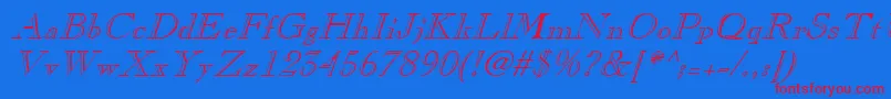 ChopinItalic Font – Red Fonts on Blue Background