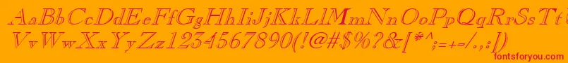 ChopinItalic Font – Red Fonts on Orange Background