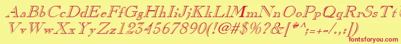 ChopinItalic Font – Red Fonts on Yellow Background