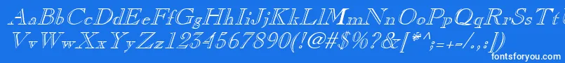 ChopinItalic Font – White Fonts on Blue Background