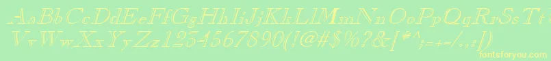 ChopinItalic Font – Yellow Fonts on Green Background