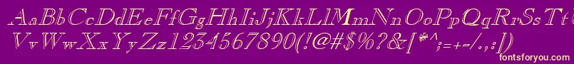 ChopinItalic Font – Yellow Fonts on Purple Background