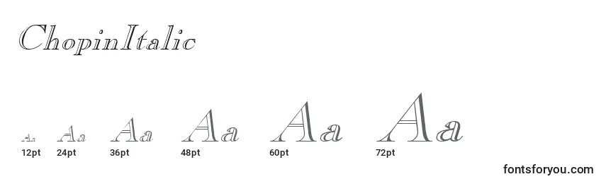 ChopinItalic Font Sizes