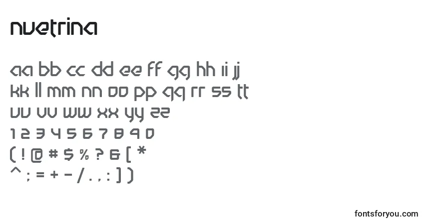 Шрифт Nuetrina – алфавит, цифры, специальные символы