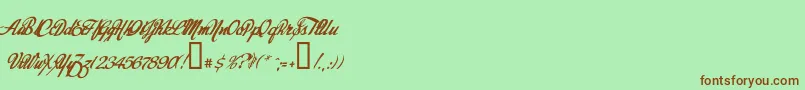 フォントToday – 緑の背景に茶色のフォント