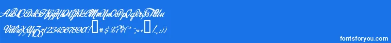 Today-Schriftart – Weiße Schriften auf blauem Hintergrund