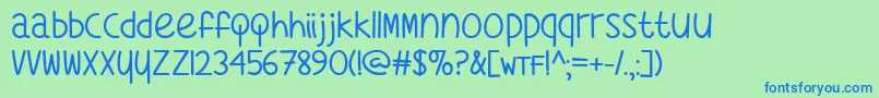 WhatsMyAgeAgain Font – Blue Fonts on Green Background