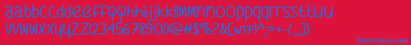 WhatsMyAgeAgain Font – Blue Fonts on Red Background