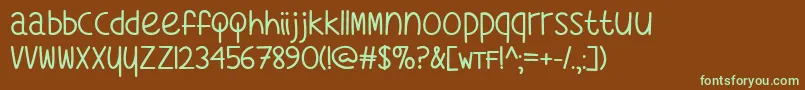 fuente WhatsMyAgeAgain – Fuentes Verdes Sobre Fondo Marrón