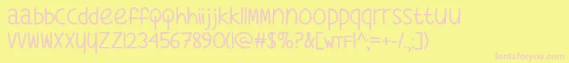 WhatsMyAgeAgain Font – Pink Fonts on Yellow Background