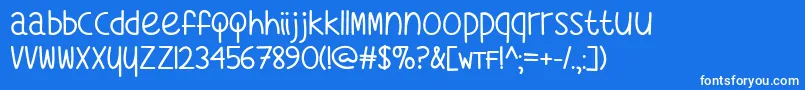 WhatsMyAgeAgain Font – White Fonts on Blue Background