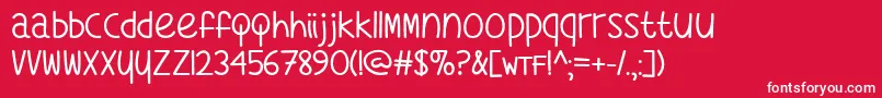 WhatsMyAgeAgain Font – White Fonts on Red Background