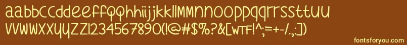 WhatsMyAgeAgain Font – Yellow Fonts on Brown Background