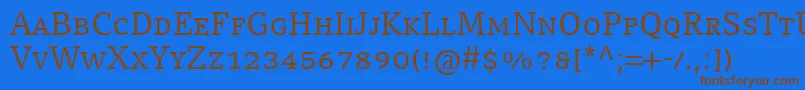 Шрифт CompatilLetterLtComRegularSmallCaps – коричневые шрифты на синем фоне