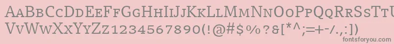 フォントCompatilLetterLtComRegularSmallCaps – ピンクの背景に灰色の文字