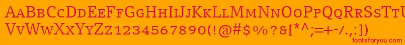 CompatilLetterLtComRegularSmallCaps Font – Red Fonts on Orange Background