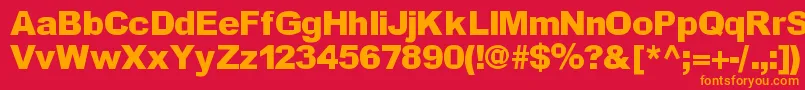フォントIncite – 赤い背景にオレンジの文字