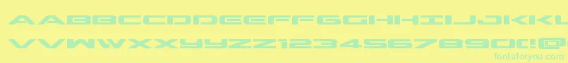 フォントOutriderexpbold – 黄色い背景に緑の文字