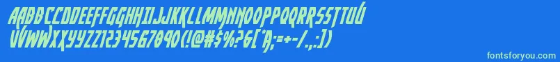 Yankeeclipperital Font – Green Fonts on Blue Background