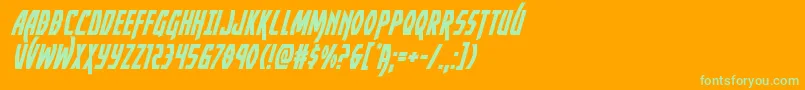 Fonte Yankeeclipperital – fontes verdes em um fundo laranja