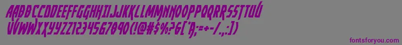 フォントYankeeclipperital – 紫色のフォント、灰色の背景