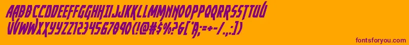 Yankeeclipperital-Schriftart – Violette Schriften auf orangefarbenem Hintergrund