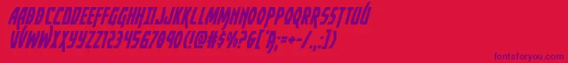 Yankeeclipperital-Schriftart – Violette Schriften auf rotem Hintergrund