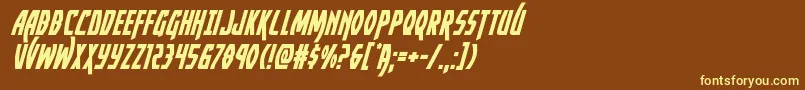 Yankeeclipperital-fontti – keltaiset fontit ruskealla taustalla