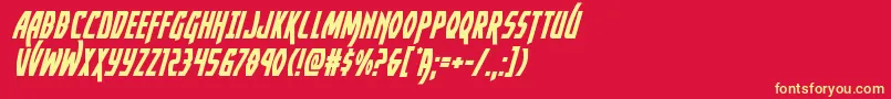 フォントYankeeclipperital – 黄色の文字、赤い背景