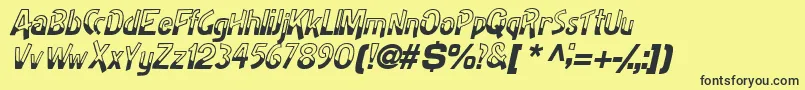HalfbakedsskItalic Font – Black Fonts on Yellow Background