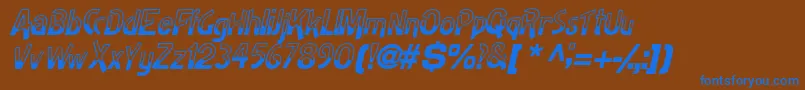 HalfbakedsskItalic Font – Blue Fonts on Brown Background