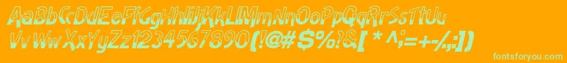 HalfbakedsskItalic Font – Green Fonts on Orange Background