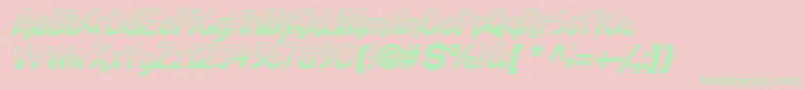 Fonte HalfbakedsskItalic – fontes verdes em um fundo rosa
