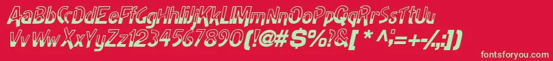 HalfbakedsskItalic Font – Green Fonts on Red Background