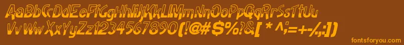 HalfbakedsskItalic Font – Orange Fonts on Brown Background