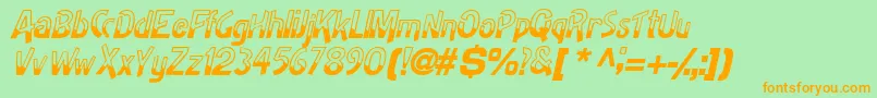HalfbakedsskItalic Font – Orange Fonts on Green Background