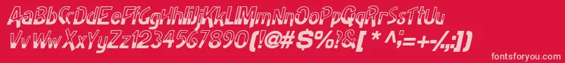 HalfbakedsskItalic Font – Pink Fonts on Red Background