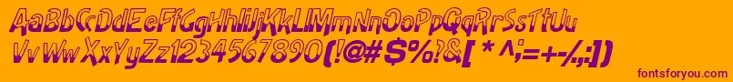 HalfbakedsskItalic Font – Purple Fonts on Orange Background