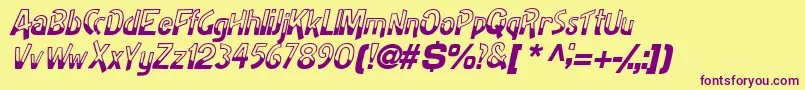 HalfbakedsskItalic Font – Purple Fonts on Yellow Background
